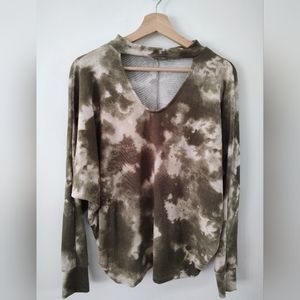 Green Tie Dye Long Sleeve- Size S